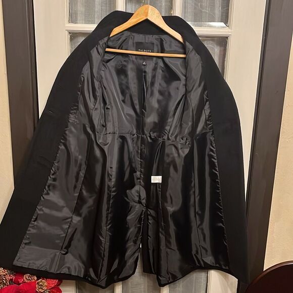 Talbots Petite Black Wool and Angora Rabbit Fur Blend Long Coat - Picture 11 of 16